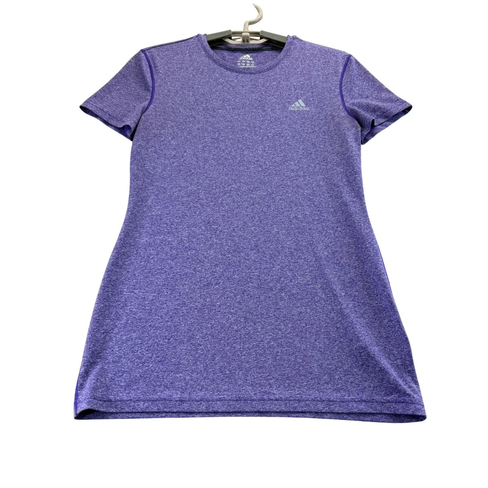 Adidas Shirt Womens Small Purple Climalite Short Sleeve Athletic Tee Heathered